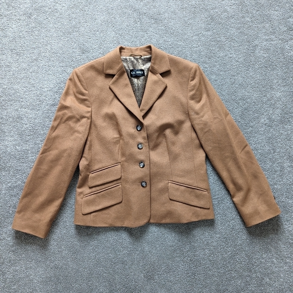 Gil Bret light brown wool cashmere blazer jacket women's size 10